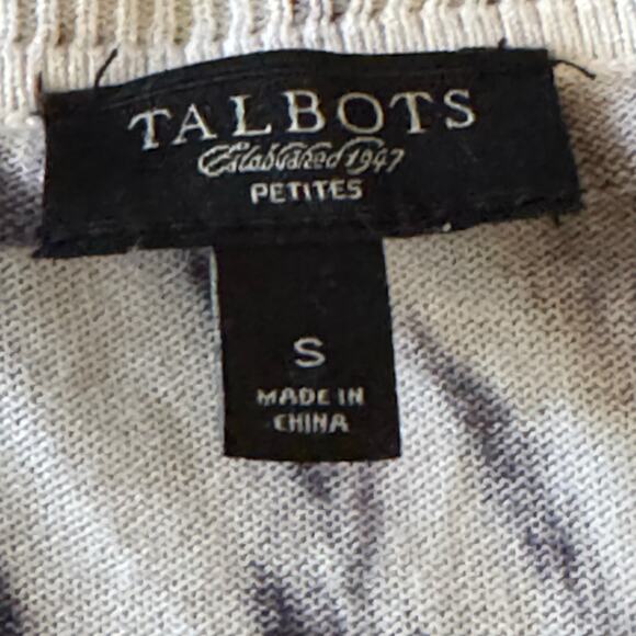 Talbots Petites Size Small Black and White Abstract Design Button Up Cardigan - Picture 6 of 6